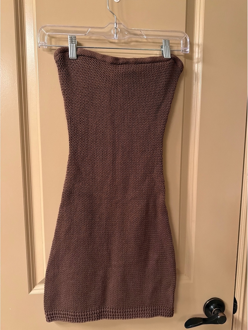 Princess Polly Brown Strapless Knit Dress
